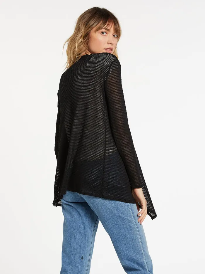 Womens Sweaters and Cardigans Volcom Go Go Wrap Cardigan 8211 Black
