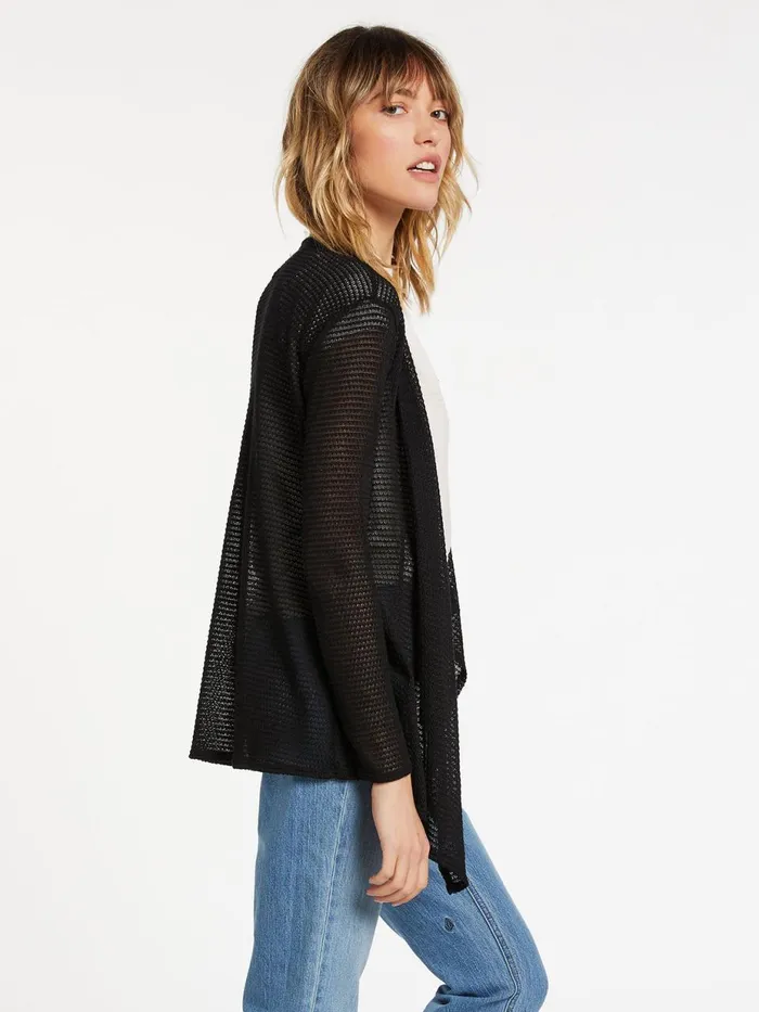 Womens Sweaters and Cardigans Volcom Go Go Wrap Cardigan 8211 Black
