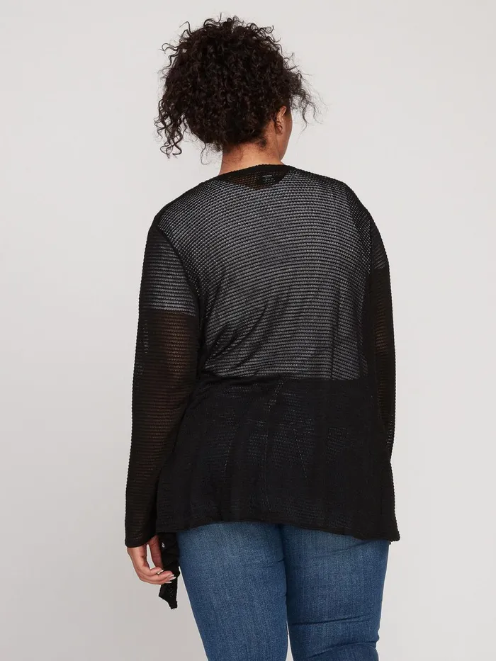 Womens Sweaters and Cardigans Volcom Go Go Wrap Plus Size Cardigan 8211 Black
