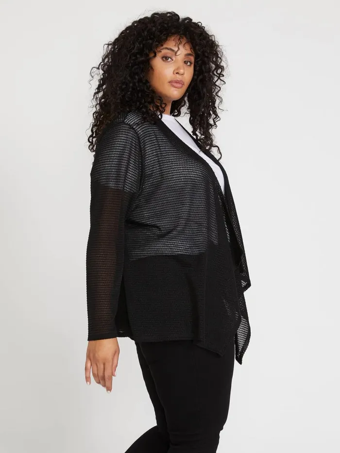 Womens Sweaters and Cardigans Volcom Go Go Wrap Plus Size Cardigan 8211 Black