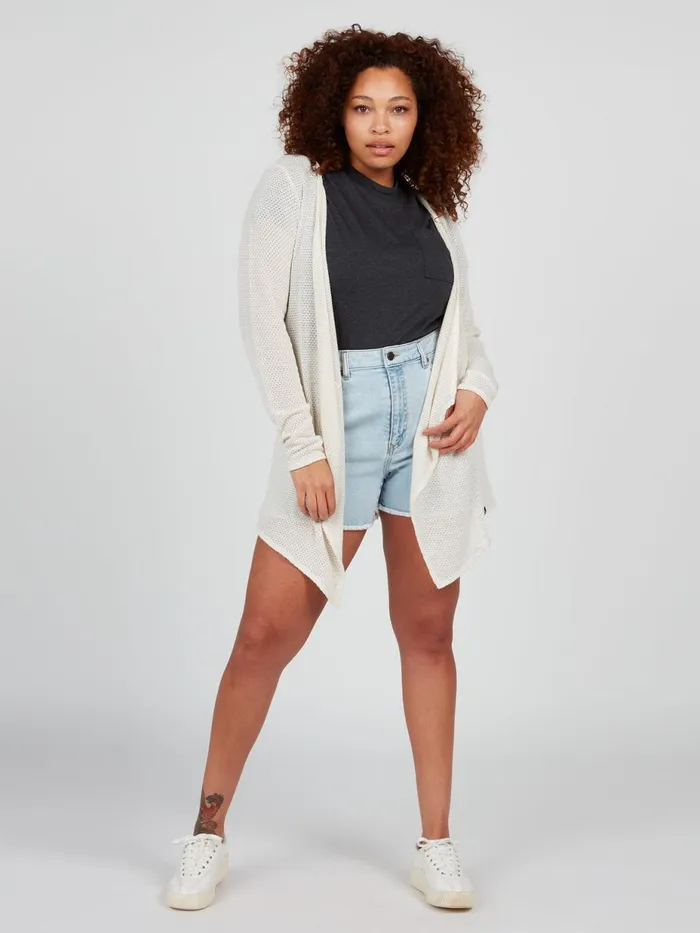 Womens Sweaters and Cardigans Volcom Go Go Wrap Plus Size Cardigan 8211 Oatmeal