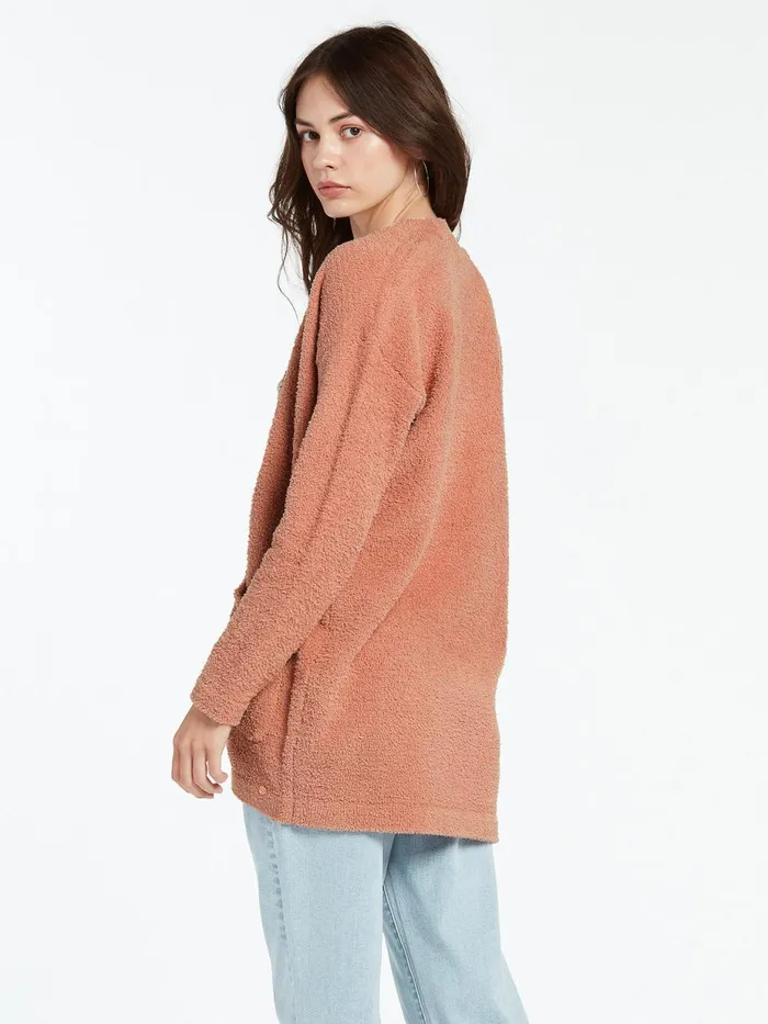 Womens Sweaters and Cardigans Volcom Lived In Lounge Cardigan 8211 Light Mauve