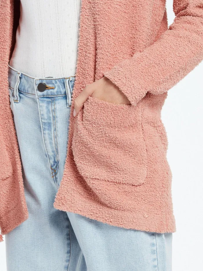 Womens Sweaters and Cardigans Volcom Lived In Lounge Cardigan 8211 Light Mauve