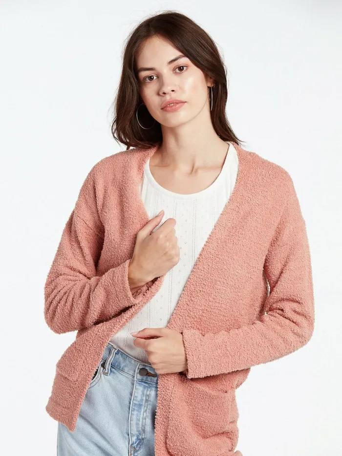 Womens Sweaters and Cardigans Volcom Lived In Lounge Cardigan 8211 Light Mauve