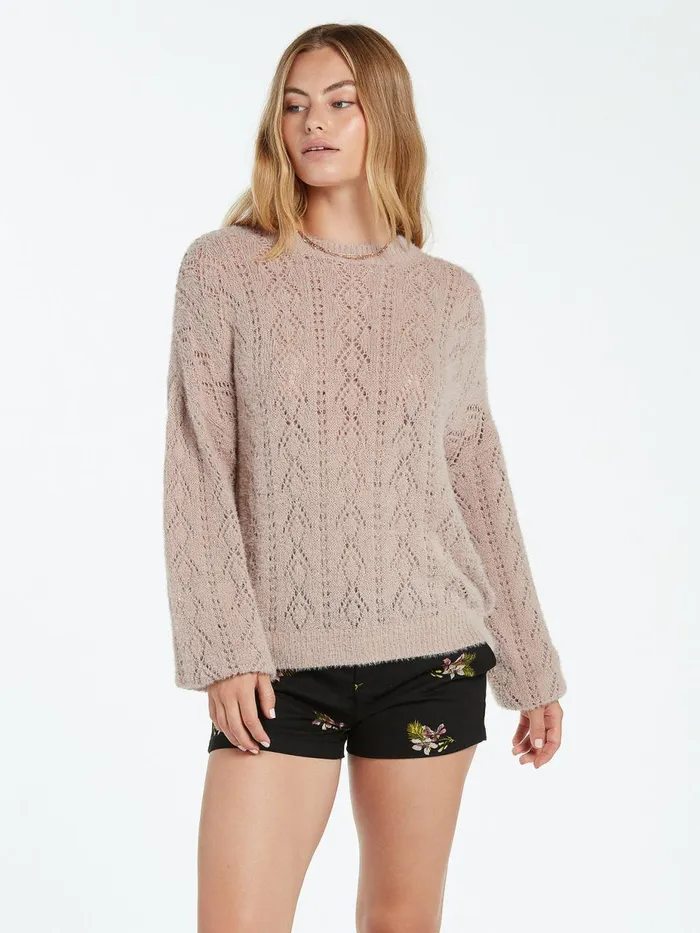 Womens Sweaters and Cardigans Volcom Luv Stone Sweater 8211 Mauve