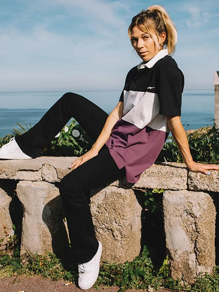 Womens Tops Volcom Coco Ho Polo Shirt 8211 Black White