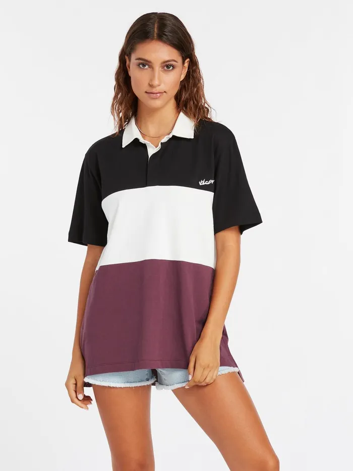Womens Tops Volcom Coco Ho Polo Shirt 8211 Black White
