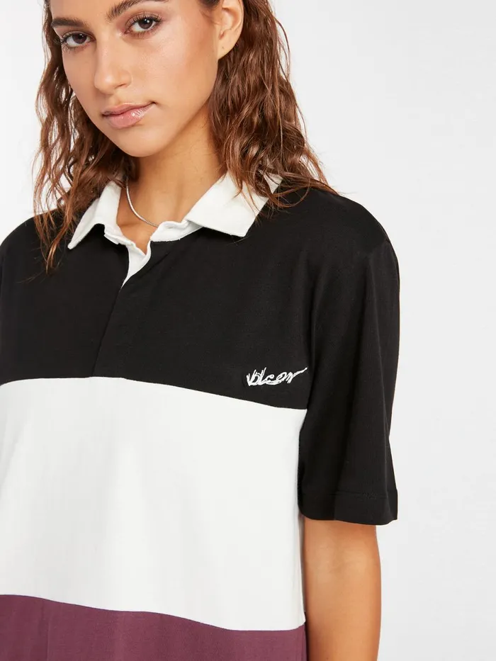 Womens Tops Volcom Coco Ho Polo Shirt 8211 Black White