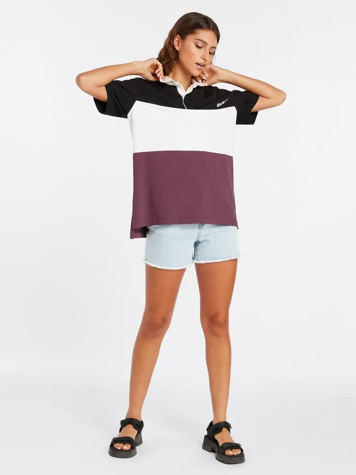 Womens Tops Volcom Coco Ho Polo Shirt 8211 Black White