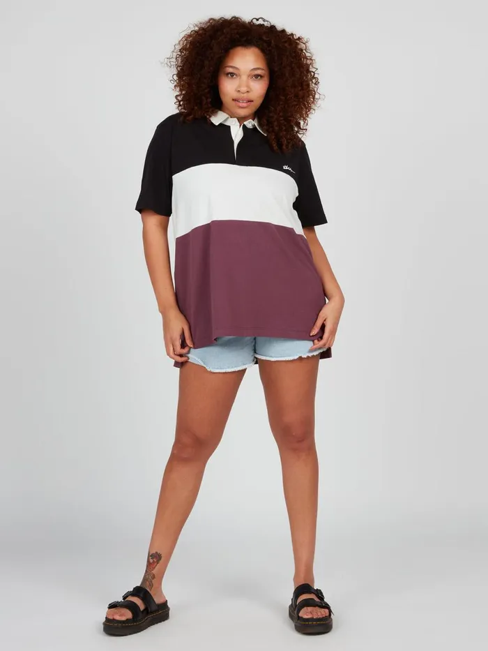 Womens Tops Volcom Coco Ho Polo Shirt 8211 Black White