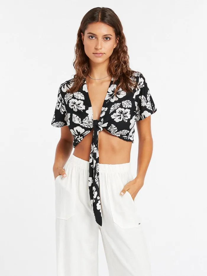 Womens Tops Volcom Coco Ho Skillz Top 8211 Black White