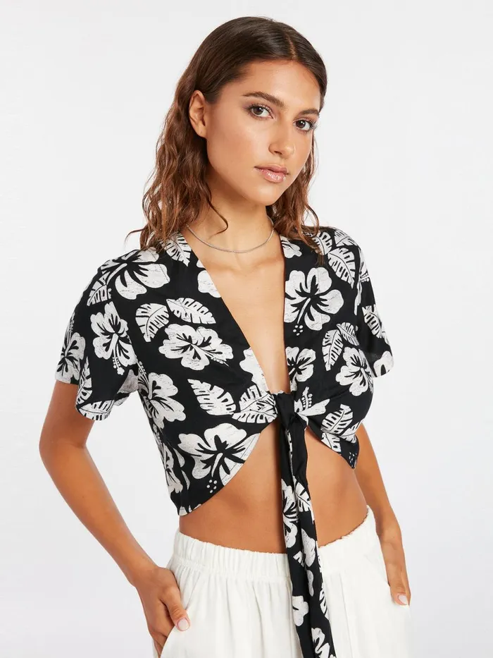 Womens Tops Volcom Coco Ho Skillz Top 8211 Black White