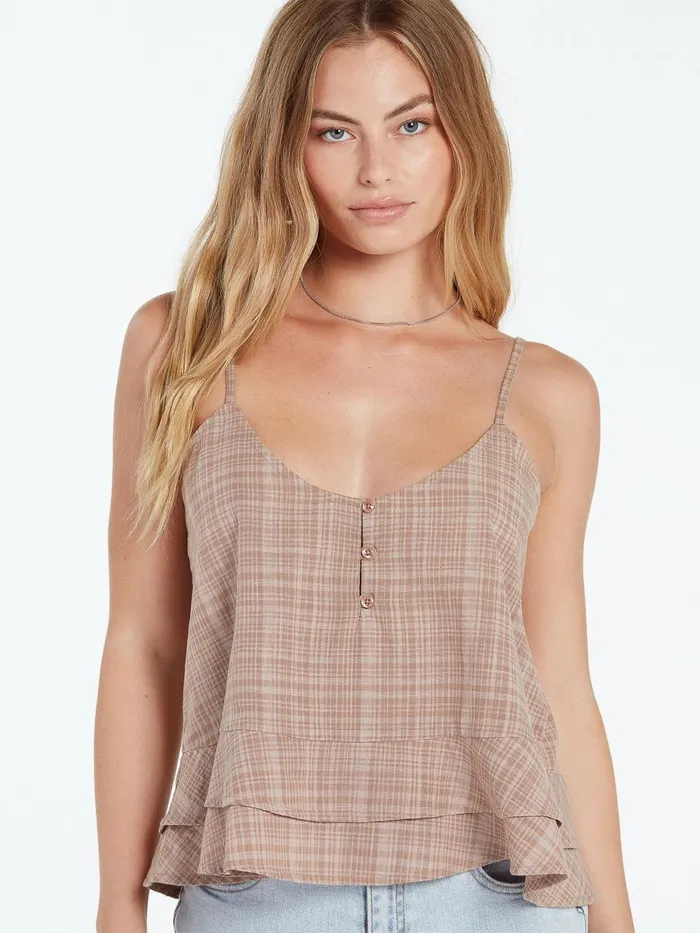 Womens Tops Volcom Island Crush Cami 8211 Stone