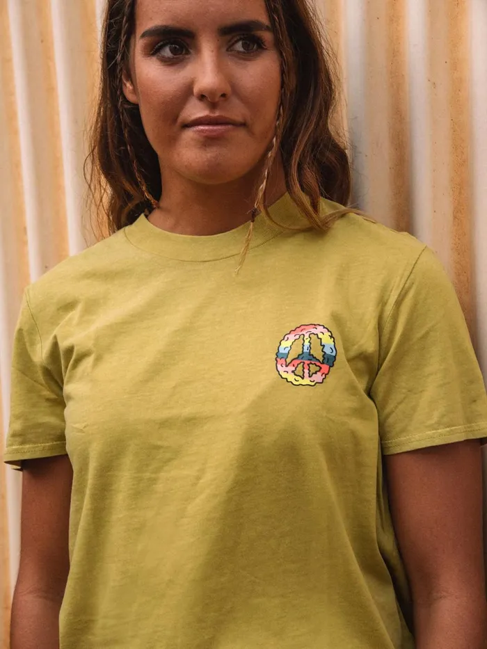 Womens Tops Volcom Lock It Up Tee 8211 Shadow Lime