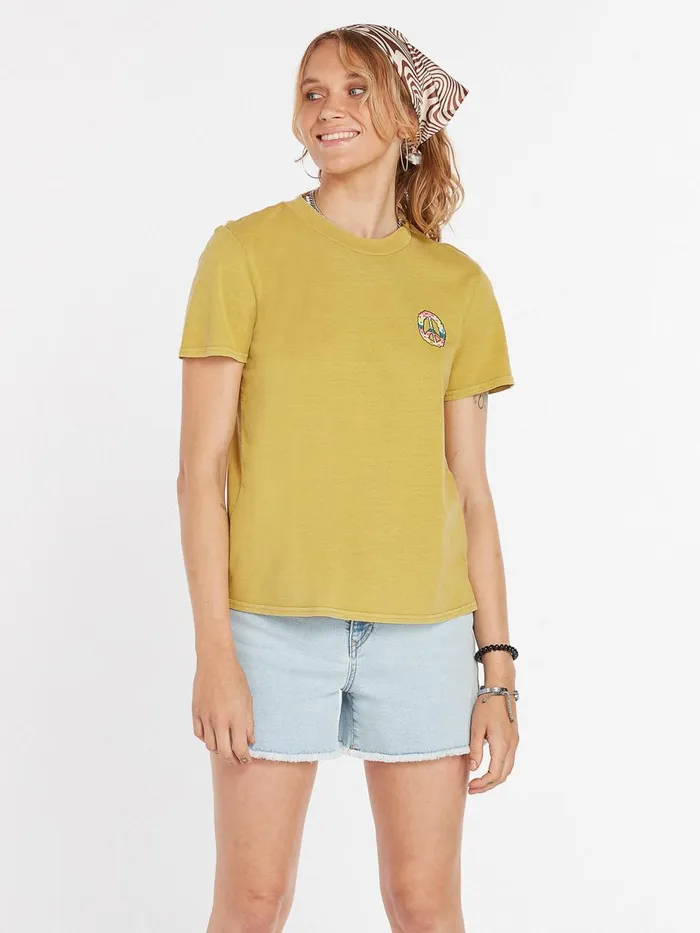 Womens Tops Volcom Lock It Up Tee 8211 Shadow Lime