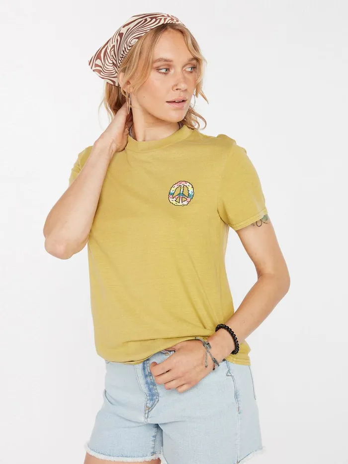 Womens Tops Volcom Lock It Up Tee 8211 Shadow Lime