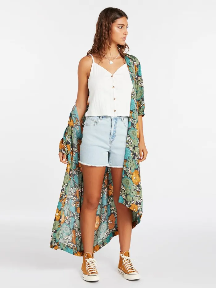 Womens Tops Volcom Luvely Daze Throw 8211 Jade