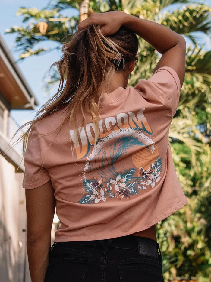 Womens Tops Volcom Pocket Dial Tee 8211 Light Mauve