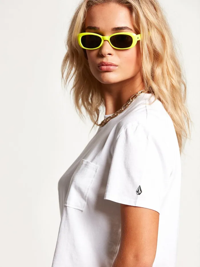 Womens Tops Volcom Pocket Stone Short Sleeve Tee 8211 White