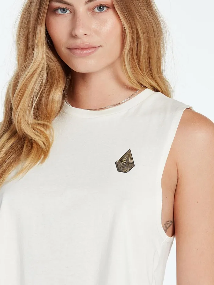 Womens Tops Volcom Thomas Hooper Crop Tank 8211 Star White