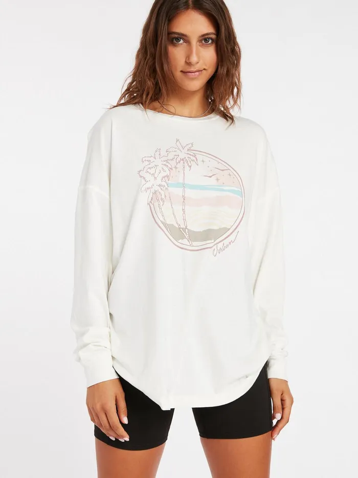 Womens Tops Volcom Werkin Doubles Long Sleeve 8211 Star White