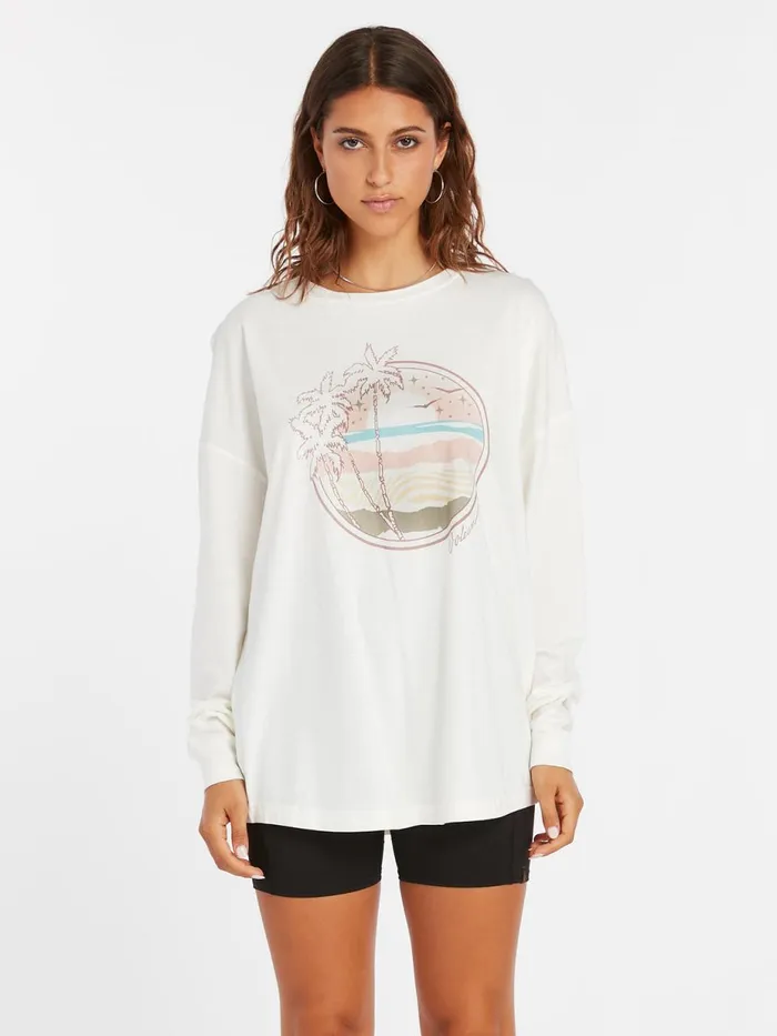 Womens Tops Volcom Werkin Doubles Long Sleeve 8211 Star White