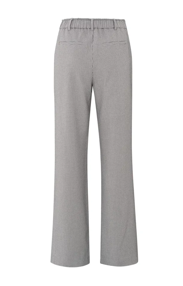 Woven Trousers With Check Pattern And Wide Legs Feather Grey Dessin Women YAYA Trousers Woven Trousers With Check Pattern And Wide Legs Feather Grey Dessin Women YAYA Trousers