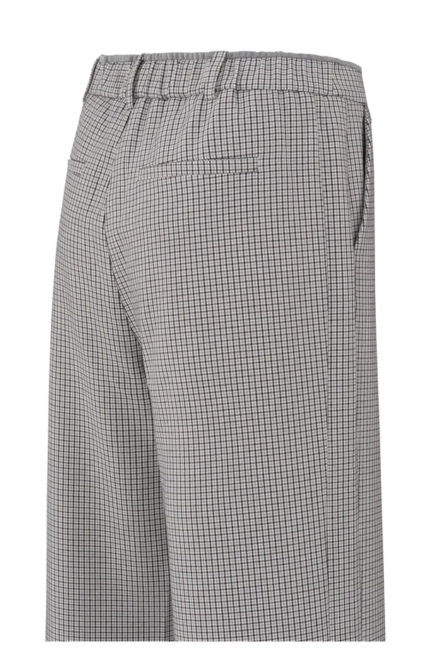 Woven Trousers With Check Pattern And Wide Legs Feather Grey Dessin Women YAYA Trousers Woven Trousers With Check Pattern And Wide Legs Feather Grey Dessin Women YAYA Trousers