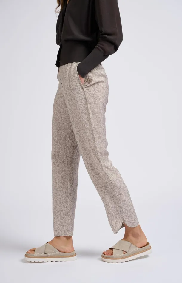 Woven Trousers With Elastic Waist And Animal Print Moonstruck Grey Dessin Women YAYA Trousers Woven Trousers With Elastic Waist And Animal Print Moonstruck Grey Dessin Women YAYA Trousers