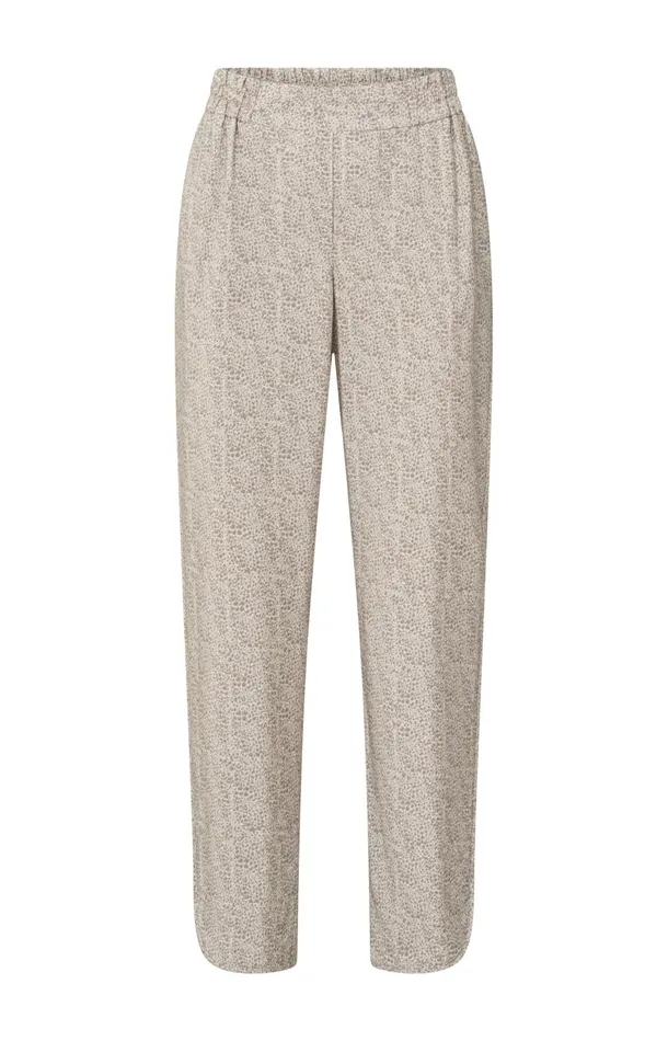 Woven Trousers With Elastic Waist And Animal Print Moonstruck Grey Dessin Women YAYA Trousers Woven Trousers With Elastic Waist And Animal Print Moonstruck Grey Dessin Women YAYA Trousers