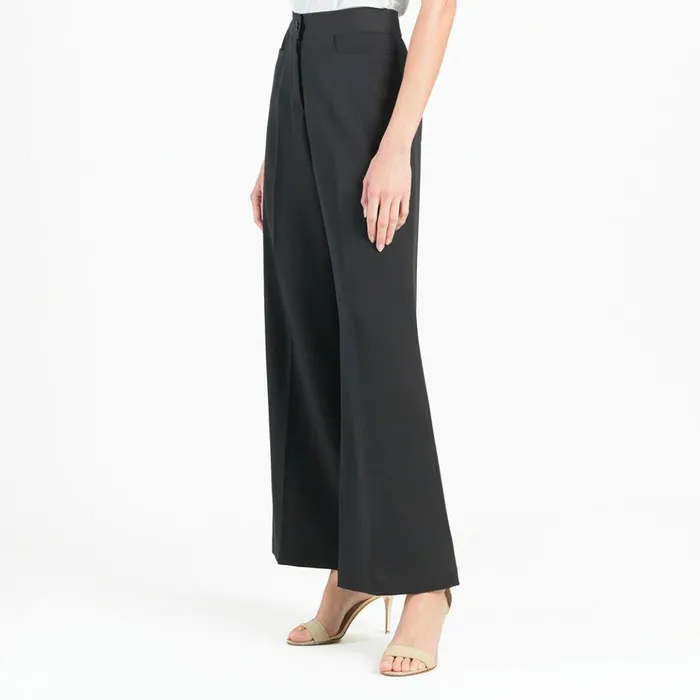 Woven Twill 8211 Zip Closure Wide Leg Pocket Trouser 8211 Black 8211 Final Sale Women Clara Sunwoo Pants Skirts