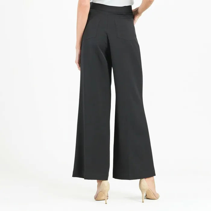 Woven Twill 8211 Zip Closure Wide Leg Pocket Trouser 8211 Black 8211 Final Sale Women Clara Sunwoo Pants Skirts