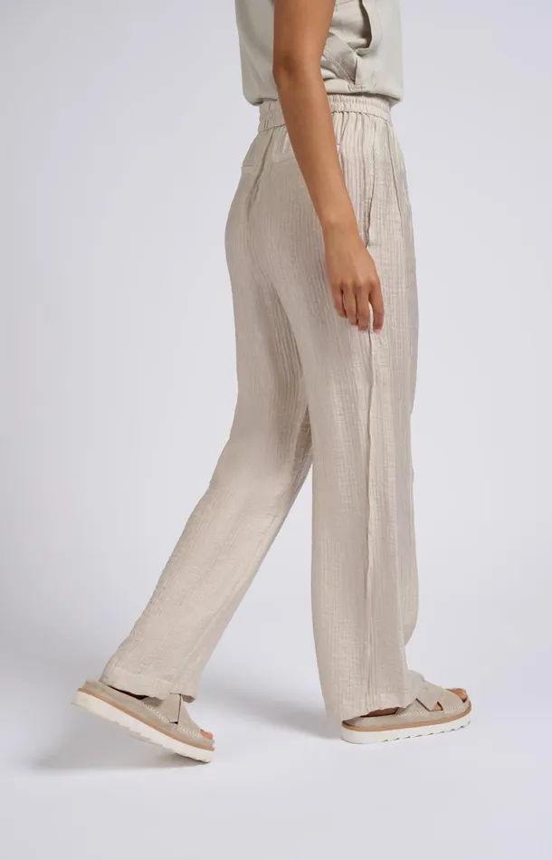 Woven Wide Leg Trousers With Drawstring In Airy Fit Moonstruck Women YAYA Trousers Woven Wide Leg Trousers With Drawstring In Airy Fit Moonstruck Women YAYA Trousers