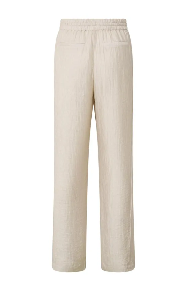 Woven Wide Leg Trousers With Drawstring In Airy Fit Moonstruck Women YAYA Trousers Woven Wide Leg Trousers With Drawstring In Airy Fit Moonstruck Women YAYA Trousers